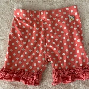 Wildflowers Coral Polkadot Shorties Size 6